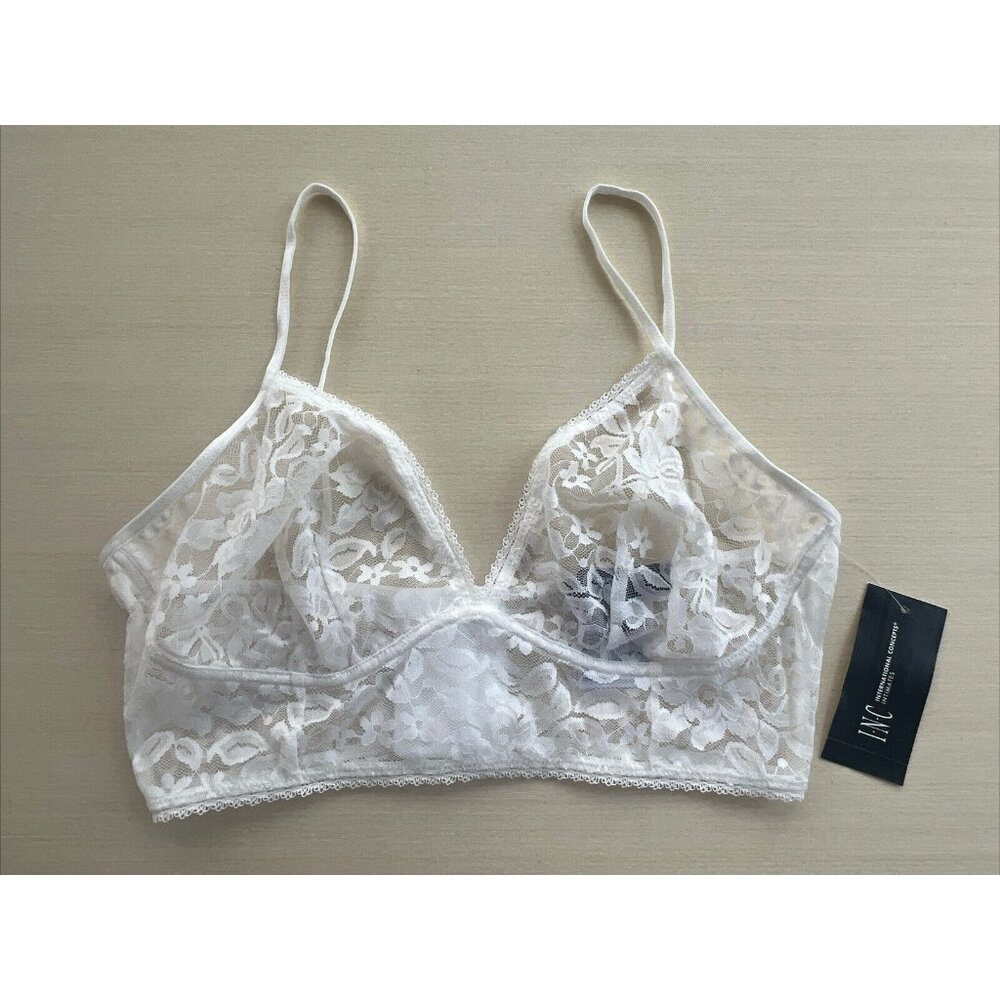 INC International Concepts Lace Bralette White - Picture 2 of 3